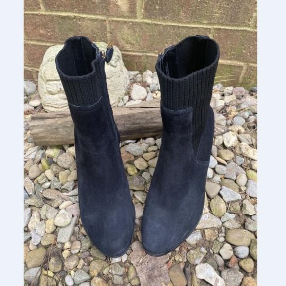 Vionic Shoes - VIONIC WOMEN'S ANKLE HIGH BLACK SUEDE BOOTS, KAYLEE SDE KNIT, SIZE 8.5